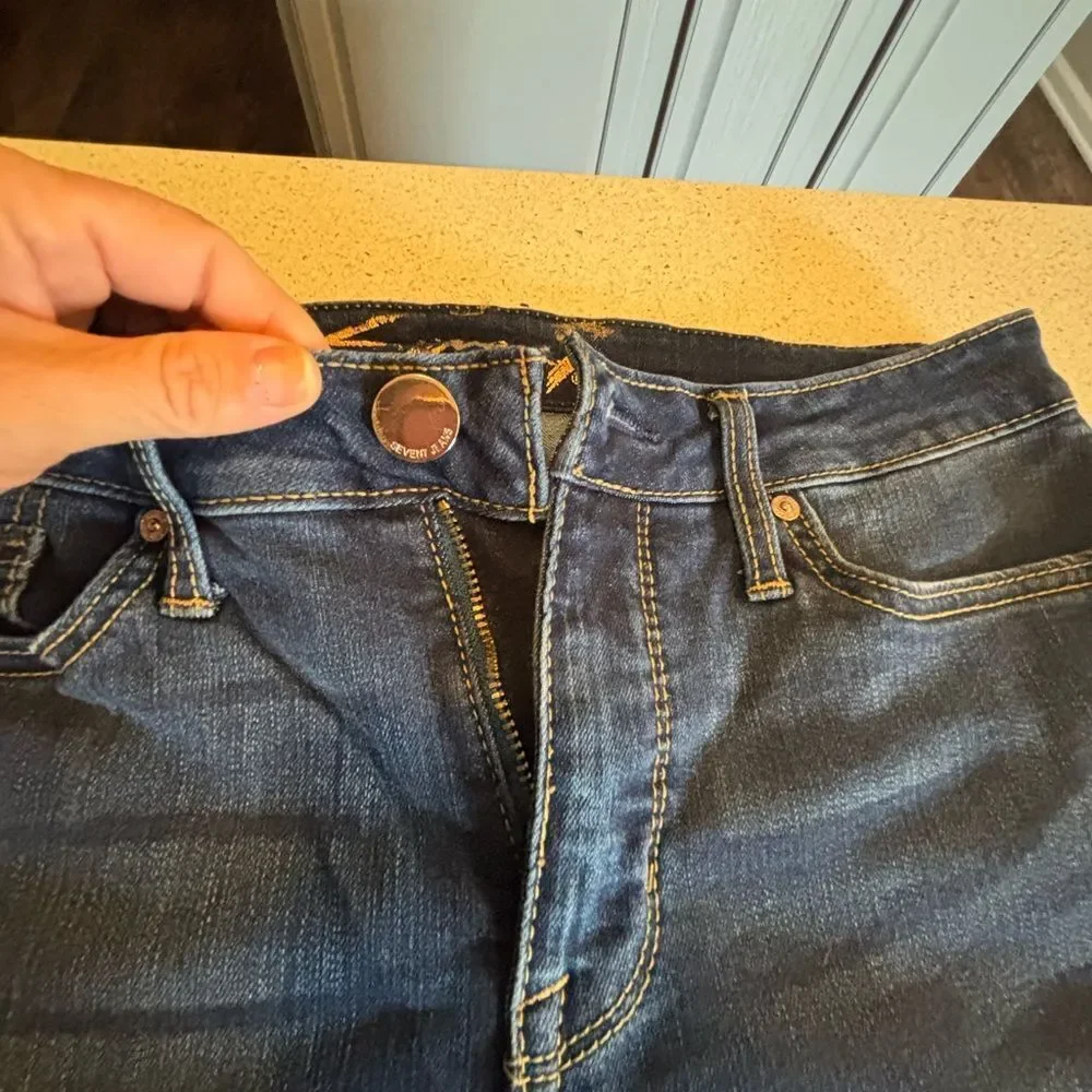 Dark Blue Denim Bermuda Shorts by Seven